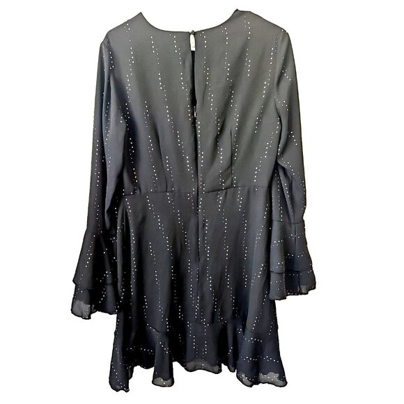 Womens Who What Wear Fit Flare Ruffle Dress Sz Med whimsigoth fairygrunge party - Picture 3 of 9